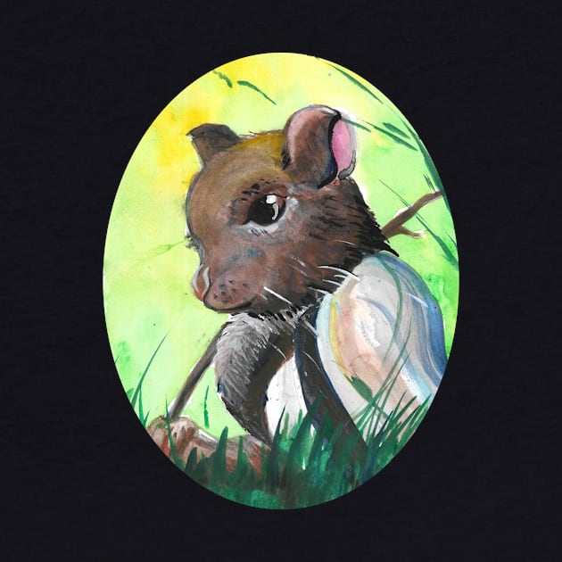 Watercolour painting of Ratty - Children's book inspired designs by STearleArt